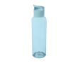 Transparent recycled plastic bottle with handle on the lid, 650 ml colour light blue