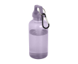 Transparent recycled plastic bottle with carabiner, 400 ml colour lilac