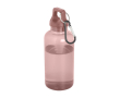 Transparent recycled plastic bottle with carabiner, 400 ml colour light pink
