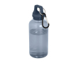 Transparent recycled plastic bottle with carabiner, 400 ml colour bondi blue
