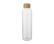 Transparent recycled plastic bottle with bamboo lid, 1 L colour transparent