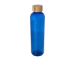Transparent recycled plastic bottle with bamboo lid, 1 L colour blue