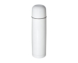 Recycled stainless steel thermal flask with mug-style lid, 750 ml colour white