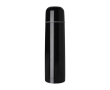 Recycled stainless steel thermal flask with mug-style lid, 750 ml colour black
