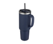 Copper double-wall vacuum-insulated straw cup, 1.2 L colour navy-blue