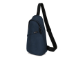 Sustainable recycled rPET shoulder bag, adjustable straps colour navy-blue