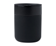Ceramic mug with silicone wrap and plastic lid, 330 ml colour black