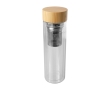 Borosilicate glass bottle with infuser and bamboo lid, 400 ml colour transparent