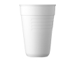 Reusable plastic coffee mug for coffee machines, 165 ml colour white