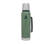 Stainless steel bottle with drinking cup, 1 L, Stanley Classic colour dark green