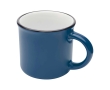 Vintage ceramic mug with black rim, 240 ml colour navy-blue