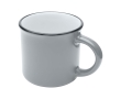 Vintage ceramic mug with black rim, 240 ml colour grey