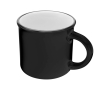 Vintage ceramic mug with black rim, 240 ml colour black