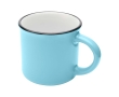 Vintage ceramic mug with black rim, 240 ml colour pastel blue