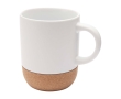 Matte-finish ceramic mug with cork base, 300 ml colour white
