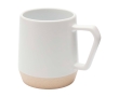 Ceramic mug with matte finish and unglazed base, 300 ml colour white