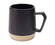 Ceramic mug with matte finish and unglazed base, 300 ml colour black