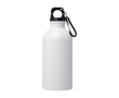 Recycled stainless steel bottle, carabiner, 400ml colour white