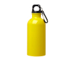 Recycled stainless steel bottle, carabiner, 400ml colour yellow