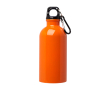 Recycled stainless steel bottle, carabiner, 400ml colour orange