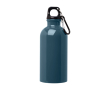 Recycled stainless steel bottle, carabiner, 400ml colour cyan blue