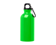 Recycled stainless steel bottle, carabiner, 400ml colour neon green