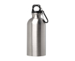 Recycled stainless steel bottle, carabiner, 400ml colour silver