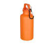 Recycled plastic bottle with carabiner and screw cap 400ml colour orange
