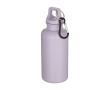 Recycled plastic bottle with carabiner and screw cap 400ml colour lilac