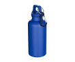 Recycled plastic bottle with carabiner and screw cap 400ml colour dark blue