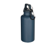 Recycled plastic bottle with carabiner and screw cap 400ml colour bondi blue