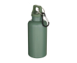 Recycled plastic bottle with carabiner and screw cap 400ml colour marbled green