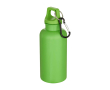 Recycled plastic bottle with carabiner and screw cap 400ml colour neon green