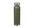 Recycled stainless steel bottle, double wall, screw lid, 650ml colour dark green