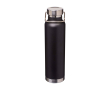 Recycled stainless steel bottle, double wall, screw lid, 650ml colour black
