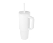 Thermal tumbler, silicone straw, anti-spill lid, 900ml colour white
