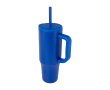 Thermal tumbler, silicone straw, anti-spill lid, 900ml colour royal blue