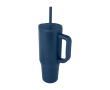 Thermal tumbler, silicone straw, anti-spill lid, 900ml colour navy-blue