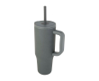 Thermal tumbler, silicone straw, anti-spill lid, 900ml colour grey