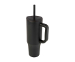 Thermal tumbler, silicone straw, anti-spill lid, 900ml colour black