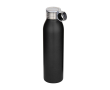 Recycled stainless steel bottle, round carry handle, 650ml colour black