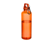 Durable, lightweight recycled plastic bottle with carabiner 750ml colour orange