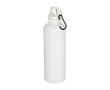 Durable lightweight recycled plastic bottle with carabiner 750ml colour white