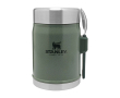 Food jar, cutlery included, insulated lid with valve, 400ml colour dark green