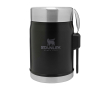 Food jar, cutlery included, insulated lid with valve, 400ml colour matt black