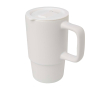 Ceramic mug, plastic lid, large handle, 450ml colour white