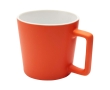 Ceramic mug with matte finish and square-shaped handle, 370 ml colour orange