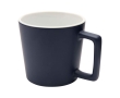 Ceramic mug with matte finish and square-shaped handle, 370 ml colour navy-blue