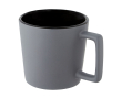Ceramic mug with matte finish and square-shaped handle, 370 ml colour black/grey