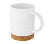 Ceramic mug with cork base, 425 ml colour white